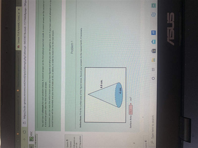 Find the surface area of the figure below. Ron your answers to the nearest 10th, if-example-1