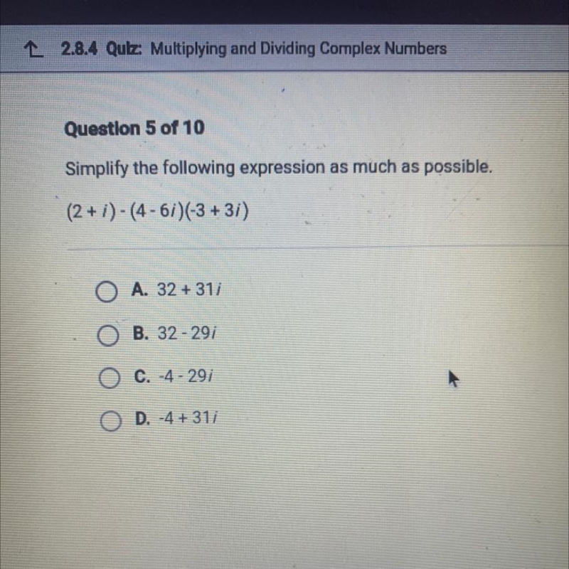 (2 + i)-(4 - 6/)(-3 +3/)-example-1