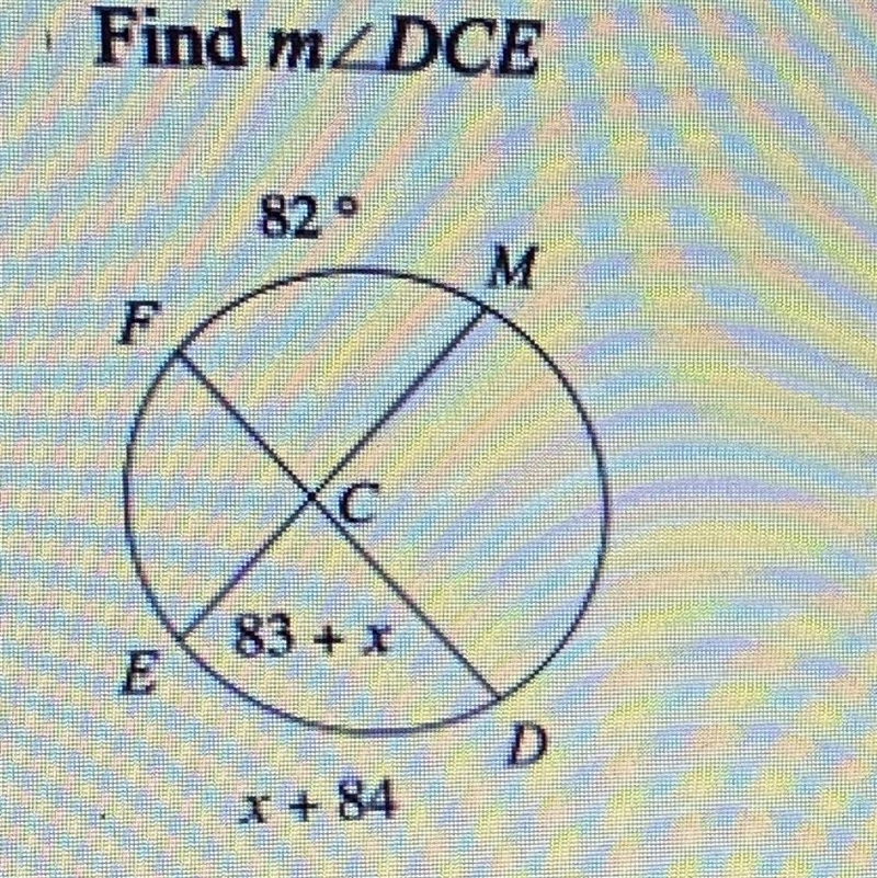 Find the measure of the angle indicated 1. 73 2. 57 3. 84 4. 83-example-1