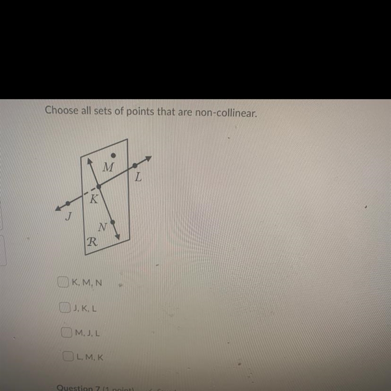 Choose all sets of points that are non-collinear Please Help ASAP-example-1