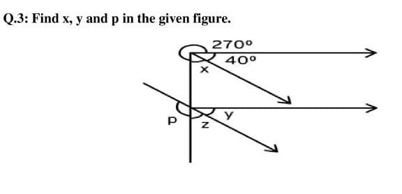 Find x, y and p in the given figure​-example-1