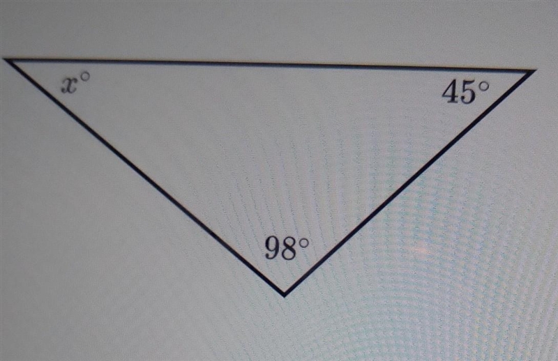 Find the value of x in the triangle shown below. ​-example-1