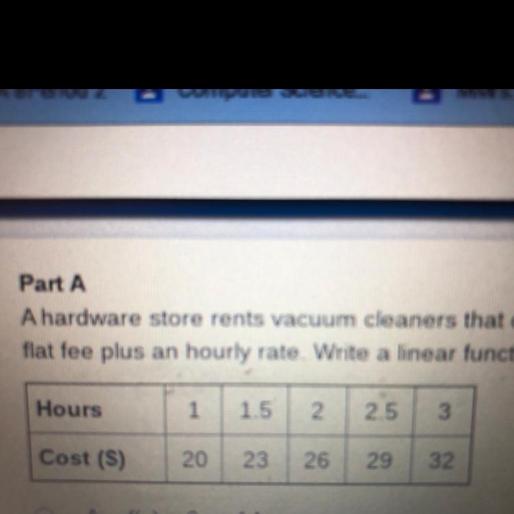 A hardware store rents vacuum cleaners that customers may use for part or all of a-example-1