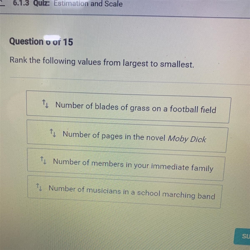 Rank the following values from largest to smallest-example-1