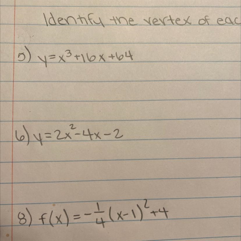 NEED THESE ASAP Identify the vertex of each :-example-1