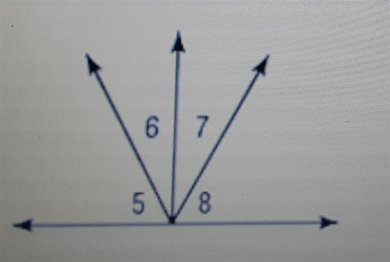 <7 and <8 are complimentary angles. <5 = <8 and m<6 = 29. Find the-example-1