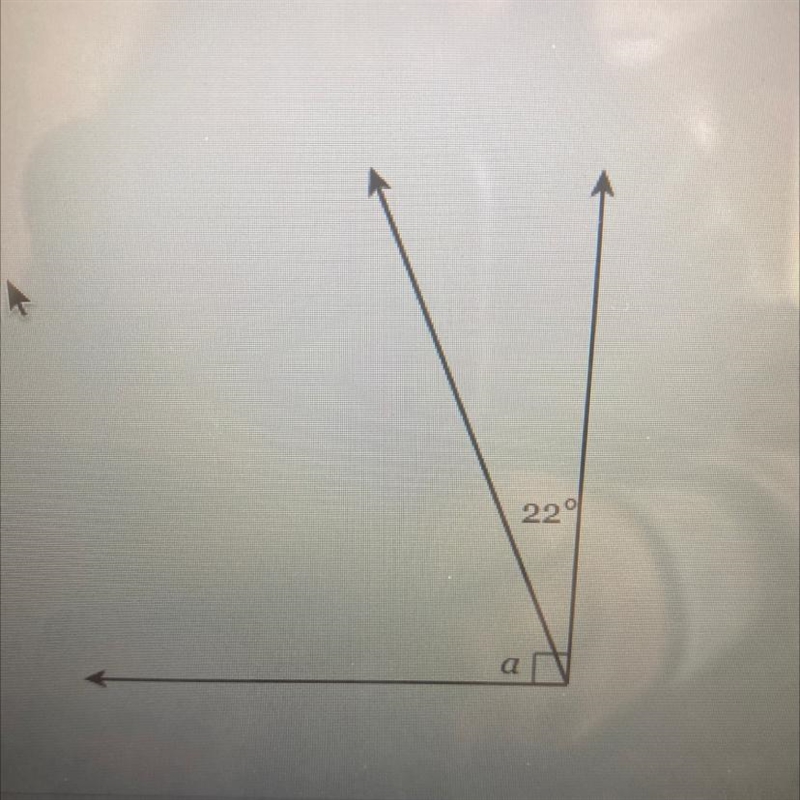 Find the measure of the missing angle Answer: a=-example-1