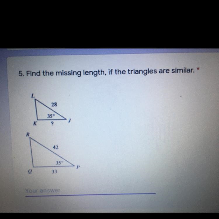 Find the missing length, if the triangles are similar.-example-1