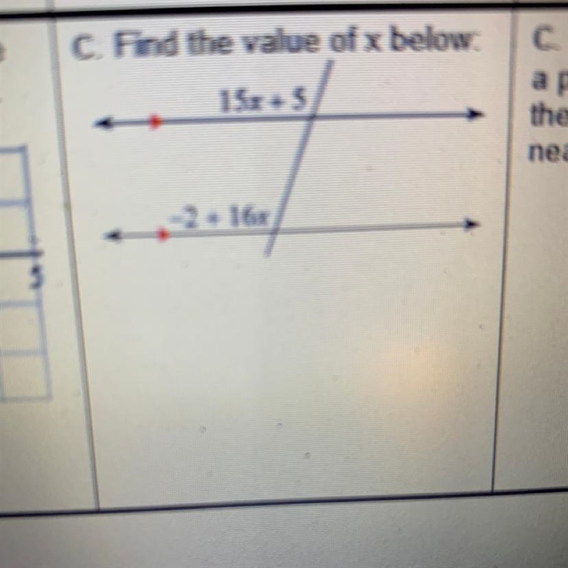 C. Find the value of x below: 15.r + 5 -2 + 16.-example-1