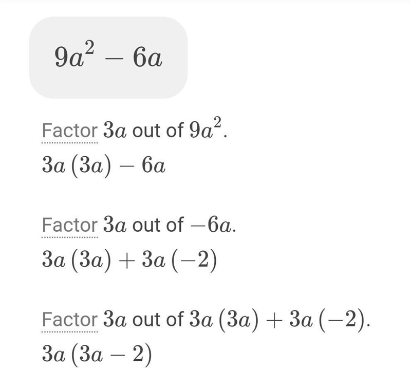 Masamstha 31 this the to do this sum. 9a^2 - 6a​-example-1