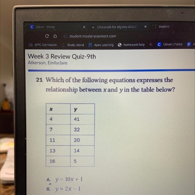 Which of the following equations expresses the relationship between x and y in the-example-1