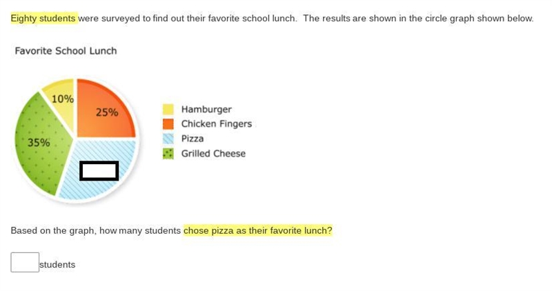 Solve for pizza in the pie chart!-example-1