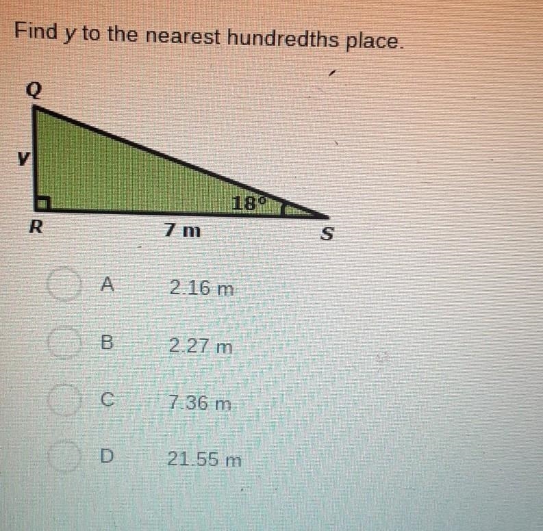 Helppp plz! Find y to the nearest hundredths place. ​-example-1