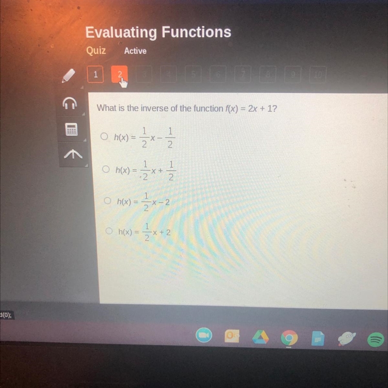 What is the inverse of the function f(x) = 2x+1-example-1