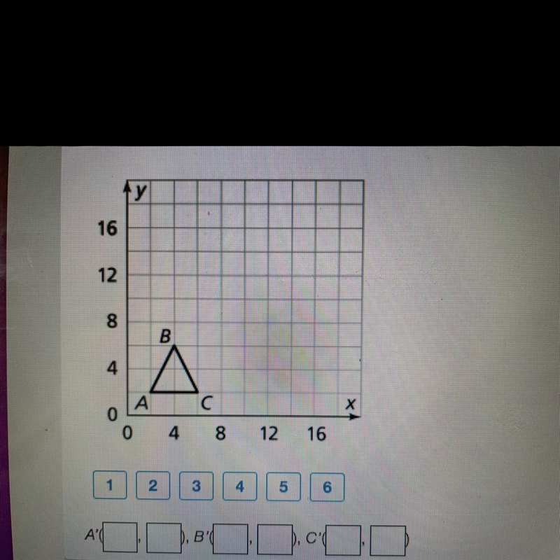 What are the coordinates of the image of ABC after a dilation with center (0, 0) and-example-1