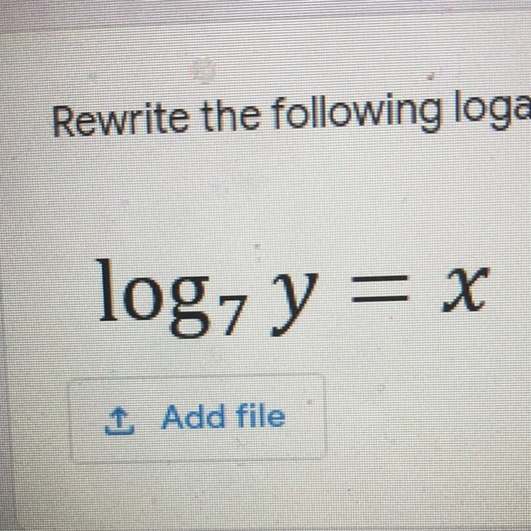 Rewrite the following logarithmic expression as an exponential expression-example-1