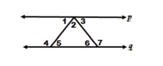 Find the m∠1, if p|| q, and m∠4 = 125 degrees. m∠1 =-example-1