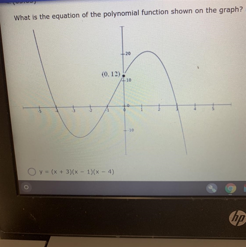 What is the equation of the polynomial function shown on the graph?-example-1