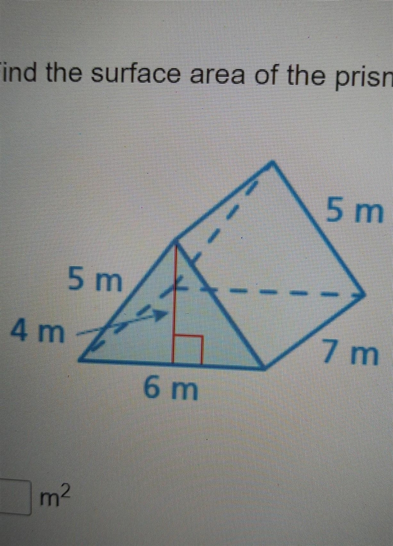 Find the surface area of the prism 5 m 5 m 4 m 7 m 6 m​-example-1