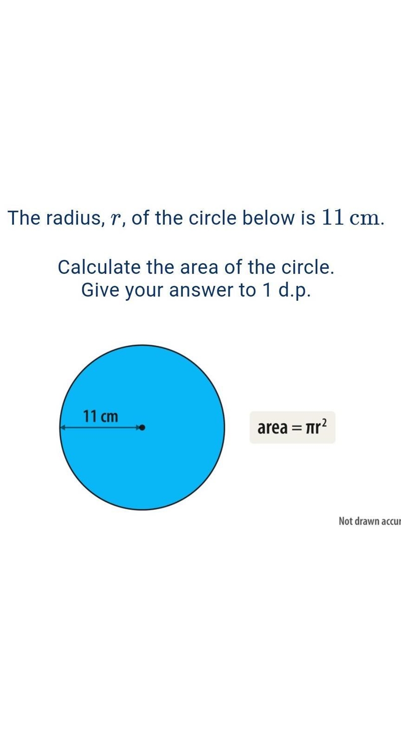 The radius r of the circle below is 11cm​-example-1