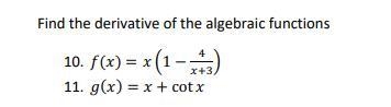 Find the derivative of the algebraic functions-example-1