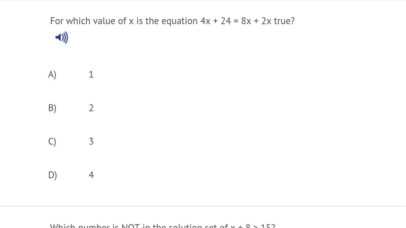 For which value of x is the equation 4x + 24 = 8x + 2x true?-example-1