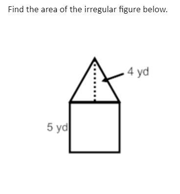 Find the area of the irregular figure below.-example-1