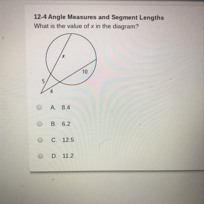 What is the value of x in the diagram-example-1