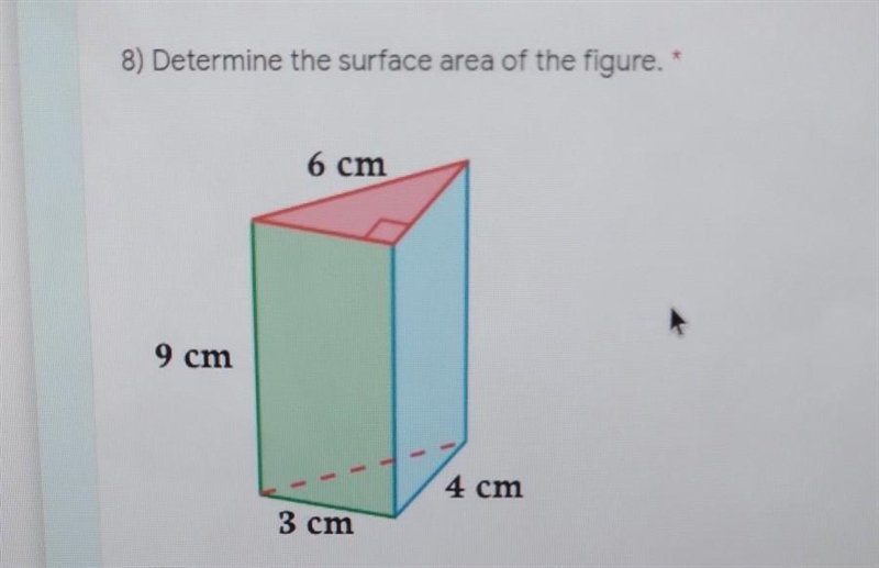 8) Determine the surface area of the figure. ​-example-1