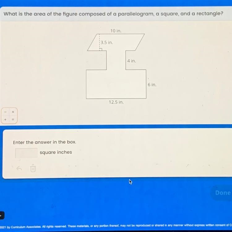 What is the area of the figure composed of a parallelogram, a square, and a rectangle-example-1