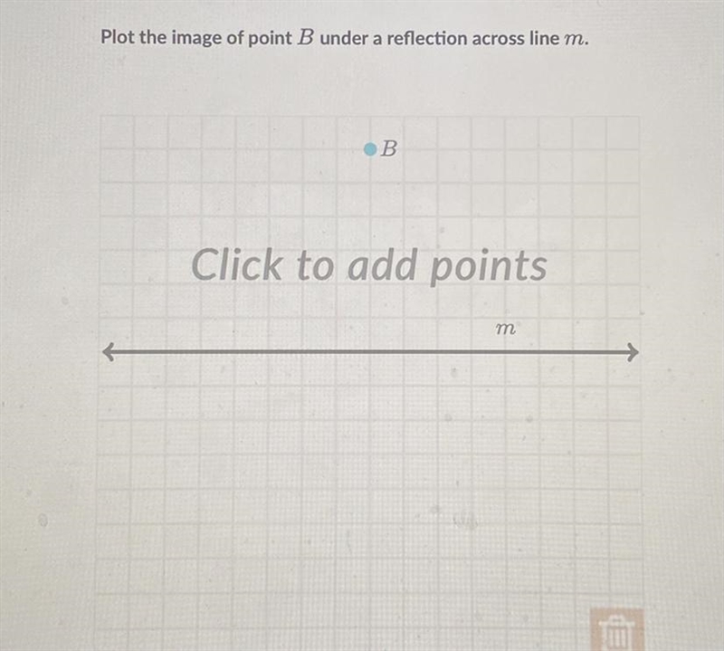 Plot the image of point B under a reflection across line m-example-1