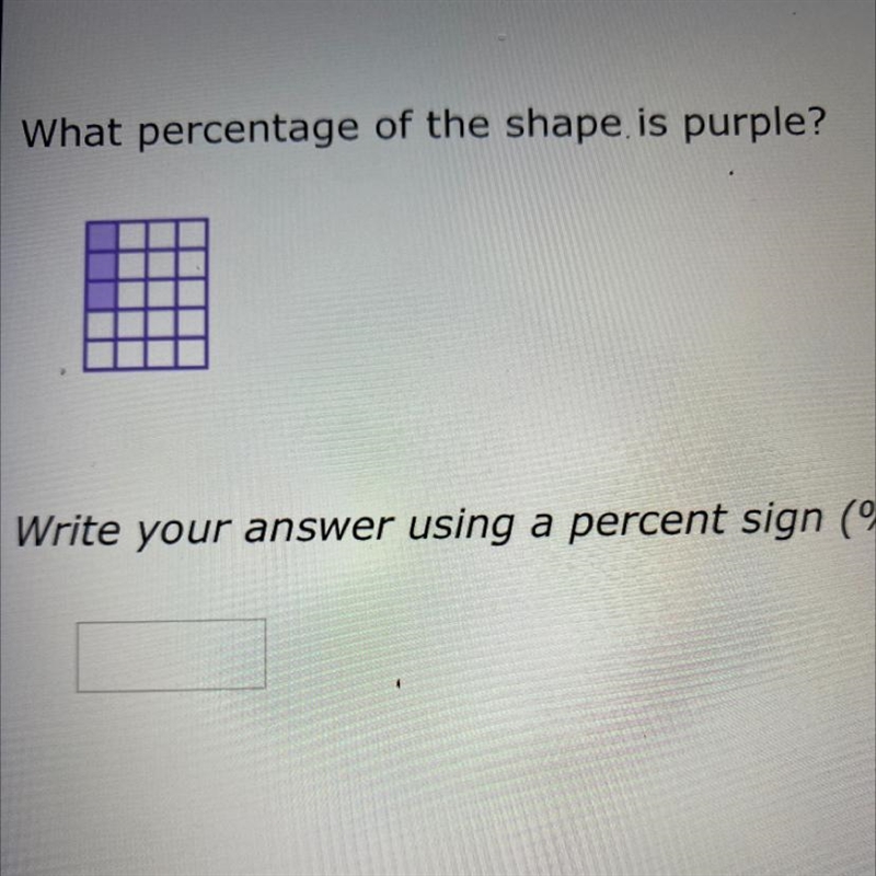 What percentage of the shape is purple? Write your answer using a percent sign (%).-example-1