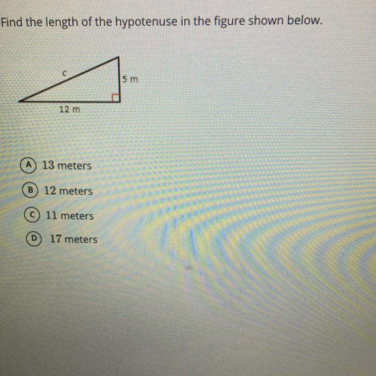 Find the length of the hypotenuse in the figure shown below.-example-1