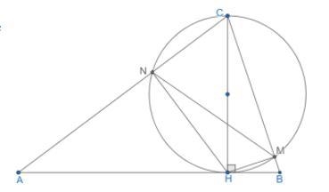 CH is an altitude of the triangle ABC, m∠A = 40°, m∠B = 68°. The circle with the diameter-example-1