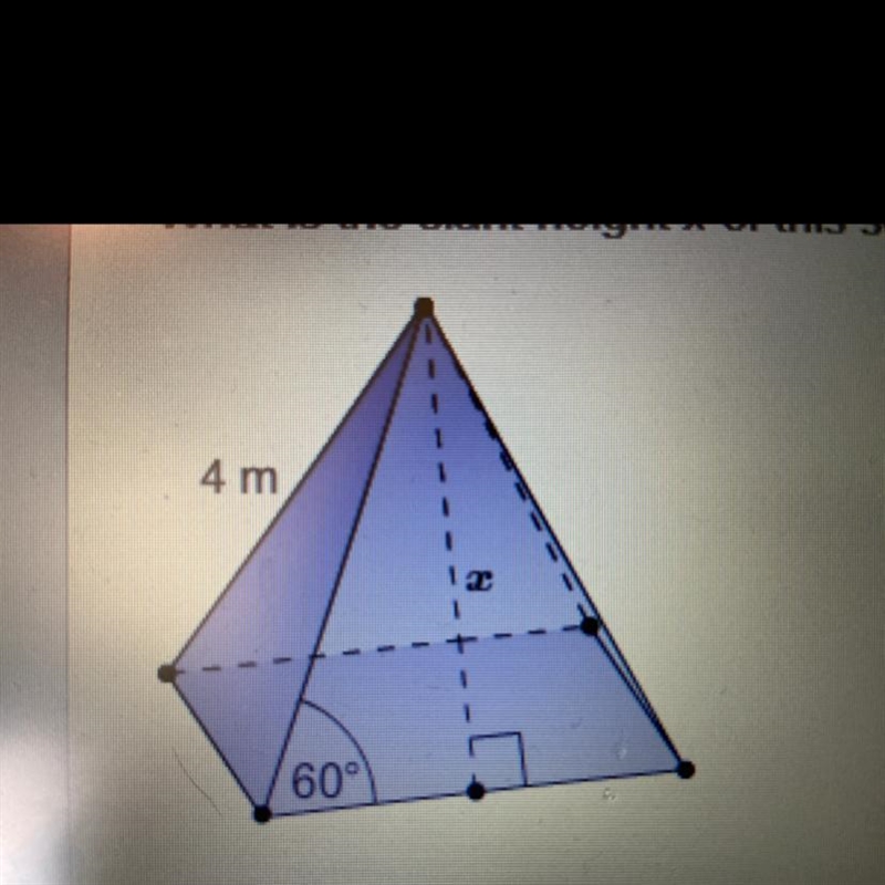 What is the slant height x of this square pyramid?-example-1