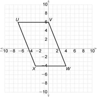 Is quadrilateral UVWX a parallelogram? Why or why not? A) There isn't enough information-example-1