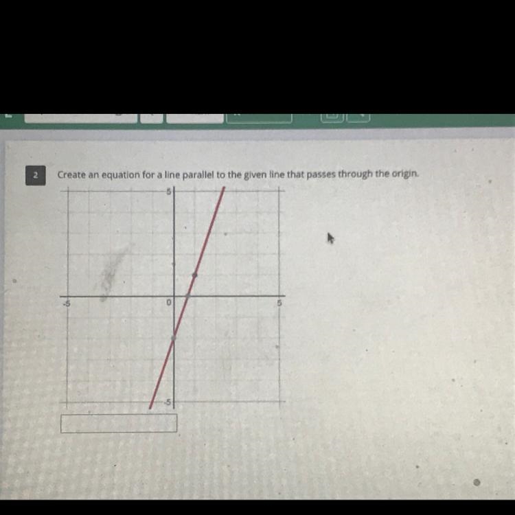 Can u create an equation for a line parallel to the given line that passes through-example-1