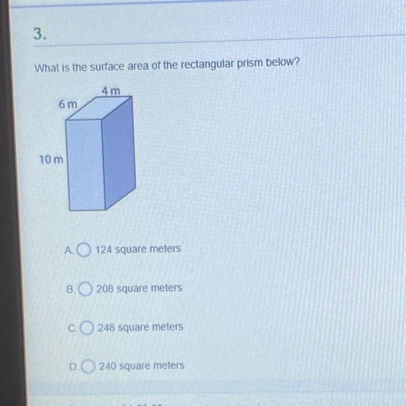 What is the surface area of the rectangle prism below? HELP ME ASAP PLEASE !!-example-1