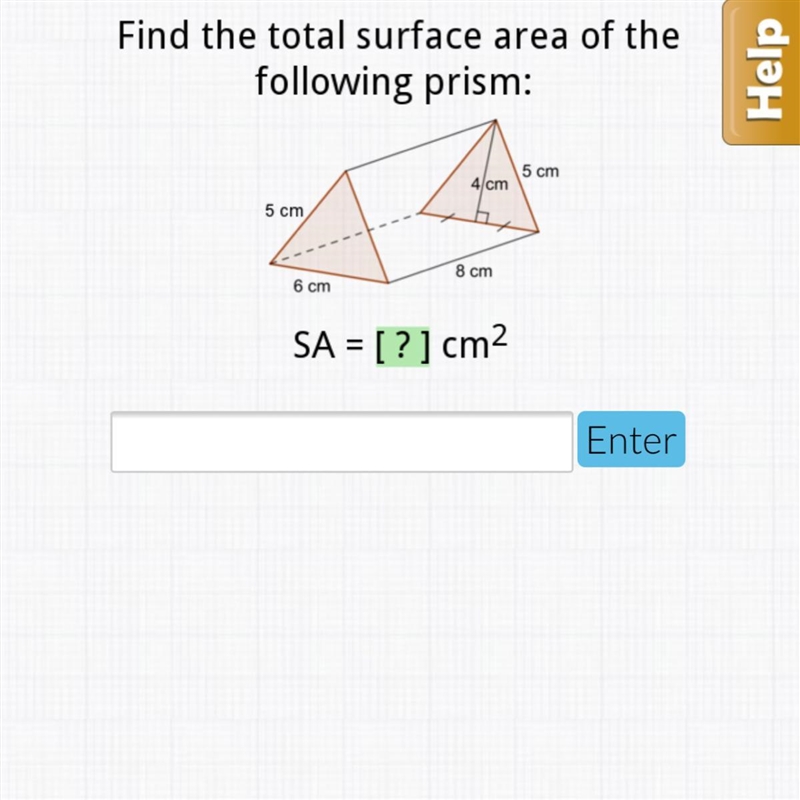 Find the total surface area of the prism. geometry hw. plz help me-example-1