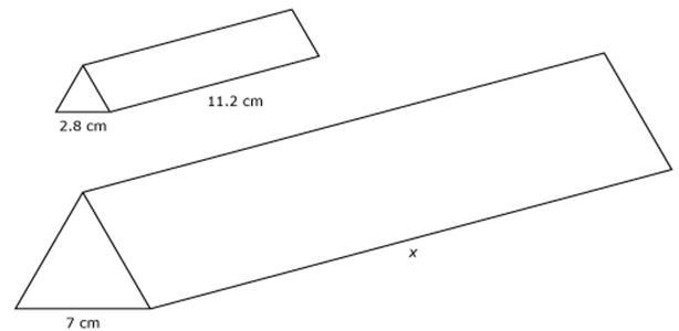 Help mehh plz The bases of the two similar triangular prisms shown below are equilateral-example-1