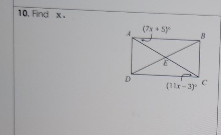 10. Find x. (7x + 5) ​-example-1