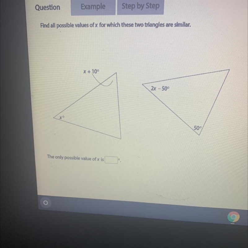 PLZ HELP The only possible value of x is-example-1