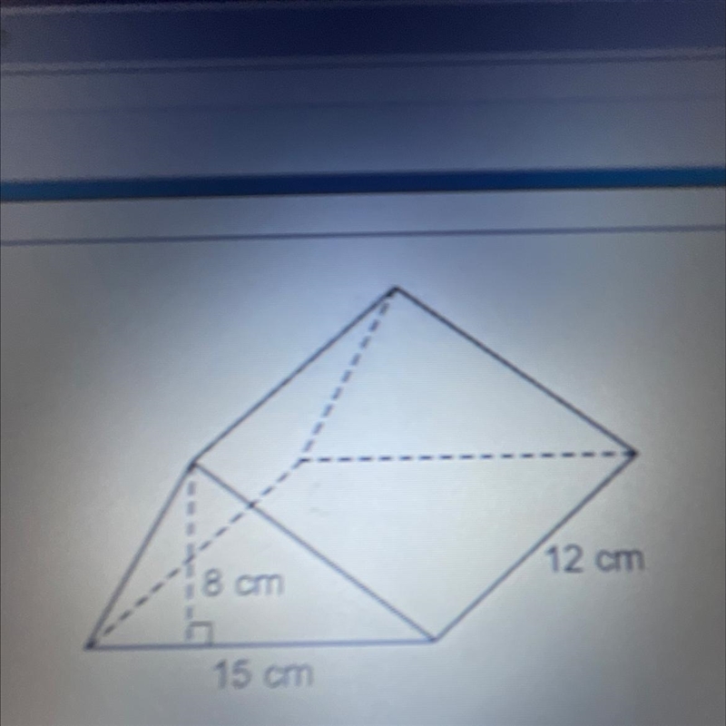 What is the volume of the triangular prism? A) 180 cm B) 360 cm C) 720 cm D) 1440 cm-example-1