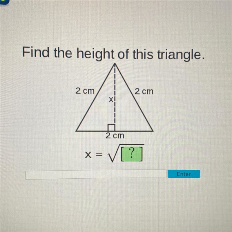 Find the height of this triangle.-example-1