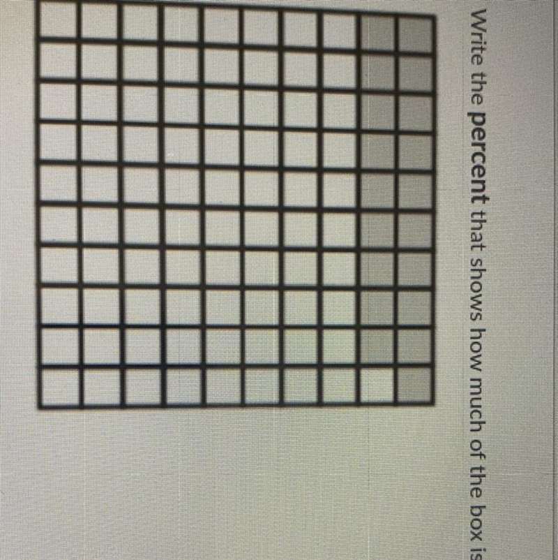 Write the percent that shows how much of the box is shaded in? question is it 19%?-example-1