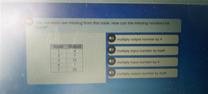 Two numbers are missing from this table. How can the missing numbers be found.-example-1