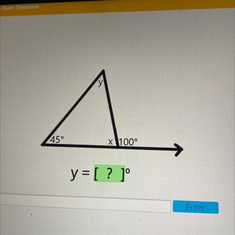 Y 45° X 100° y = [ ? 1°-example-1