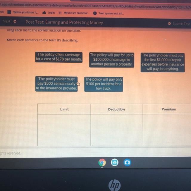 HELP! Drag each me to the correct location on the table Match each sentence to the-example-1