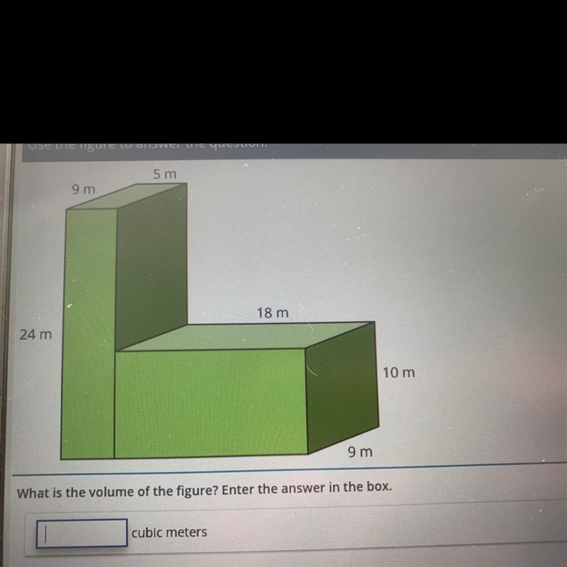 What is the volume of the figure? Enter the answer in the box.-example-1