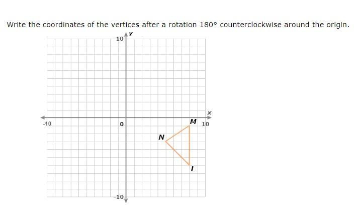 Write the coordinates of the vertices after a rotation of 180 degrees counterclockwise-example-1